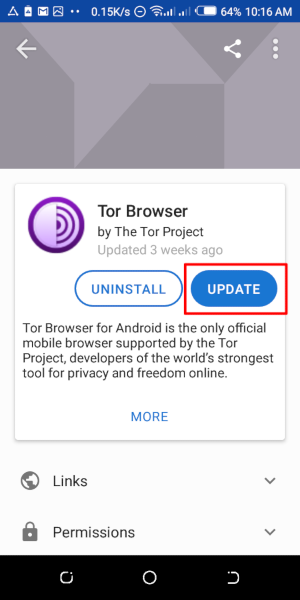 Atualização do Tor Browser para Android no F-Droid