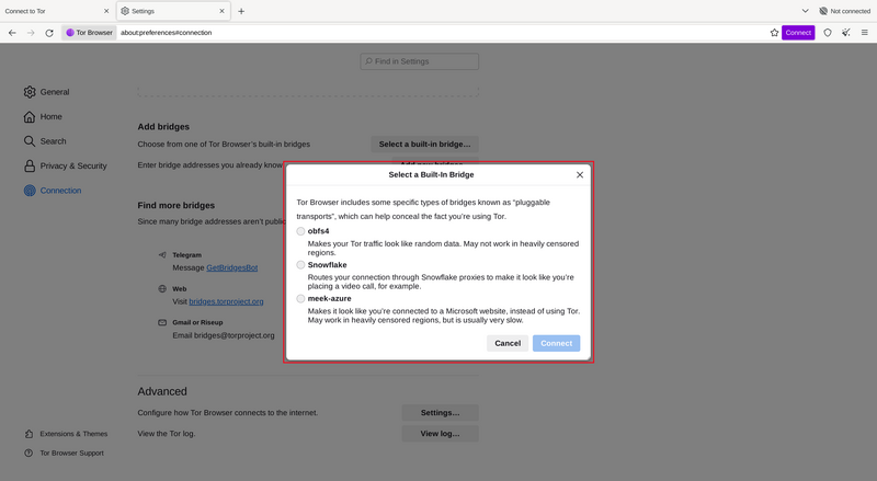 Configure built-in bridges